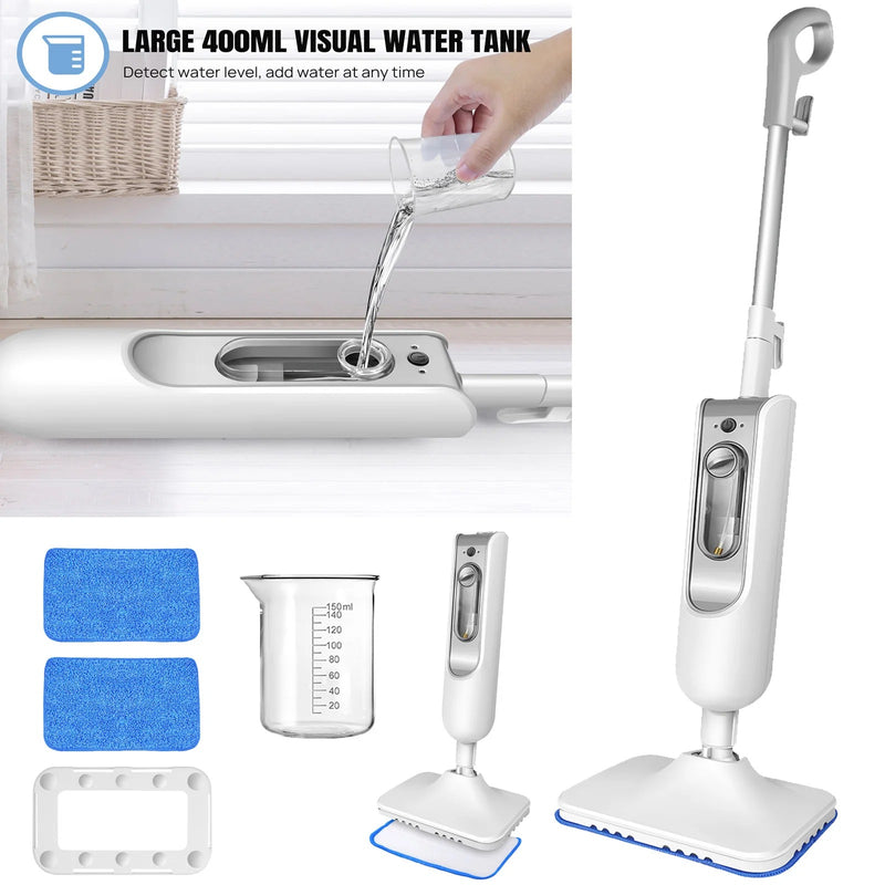 1500W Steam Mop with Detachable Handheld Cleaner – Powerful Floor Steamer for Carpet, Laminate & Hardwood Floors