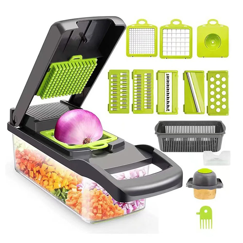 Vegetable Chopper Cutter Mandoline Slicer Cheese Grater - Food Onion Salad Veggie Chopper with Container - Kitchen Tools Gadgets