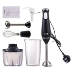 800W 4-in-1 Hand Blender Set – Professional Immersion Blender with Whisk, Chopper & Beaker – Black