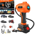 Portable Electric Car Tyre Pump, 180PSI High-Pressure Air Compressor, 21V Rechargeable & 12V Car Adapter