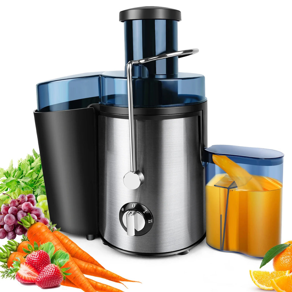 Juicer Machine, Feed Chute for Fruits, Vegetables & Citrus, 2-Speed Centrifugal Juice Extractor, 500ML Capacity