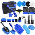 fingey 29 Piece car detailing kit, car cleaning kit for Cleaning Wheels, Interior, Exterior, Leather, Dashboard, Vents,Blue