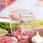 Manual Rotary Garlic & Vegetable Chopper – 500ml/900ml Hand-Powered Food Processor for Kitchen Prep
