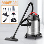 2000W Wet & Dry Vacuum Cleaner 20L Bagless Cylinder | Powerful Stainless Steel Cleaning Kit