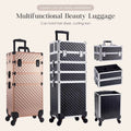 Makeup Trolley Case Detachable 4 in 1 Alloy Train Briefcase for Nail Manicure on Wheels Lock Salon Large Capacity Storage Case