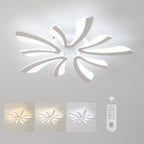 Modern LED Ceiling Light 48W – Dimmable V-Shaped Acrylic Flush Mount with Remote Control, 3000K/4000K/6500K for Bedroom, Living Room & Kitchen