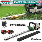 Brushless Cordless Hedge Trimmer 21V with 2 Batteries & Charger | Lightweight Garden Tree Branch Cutter