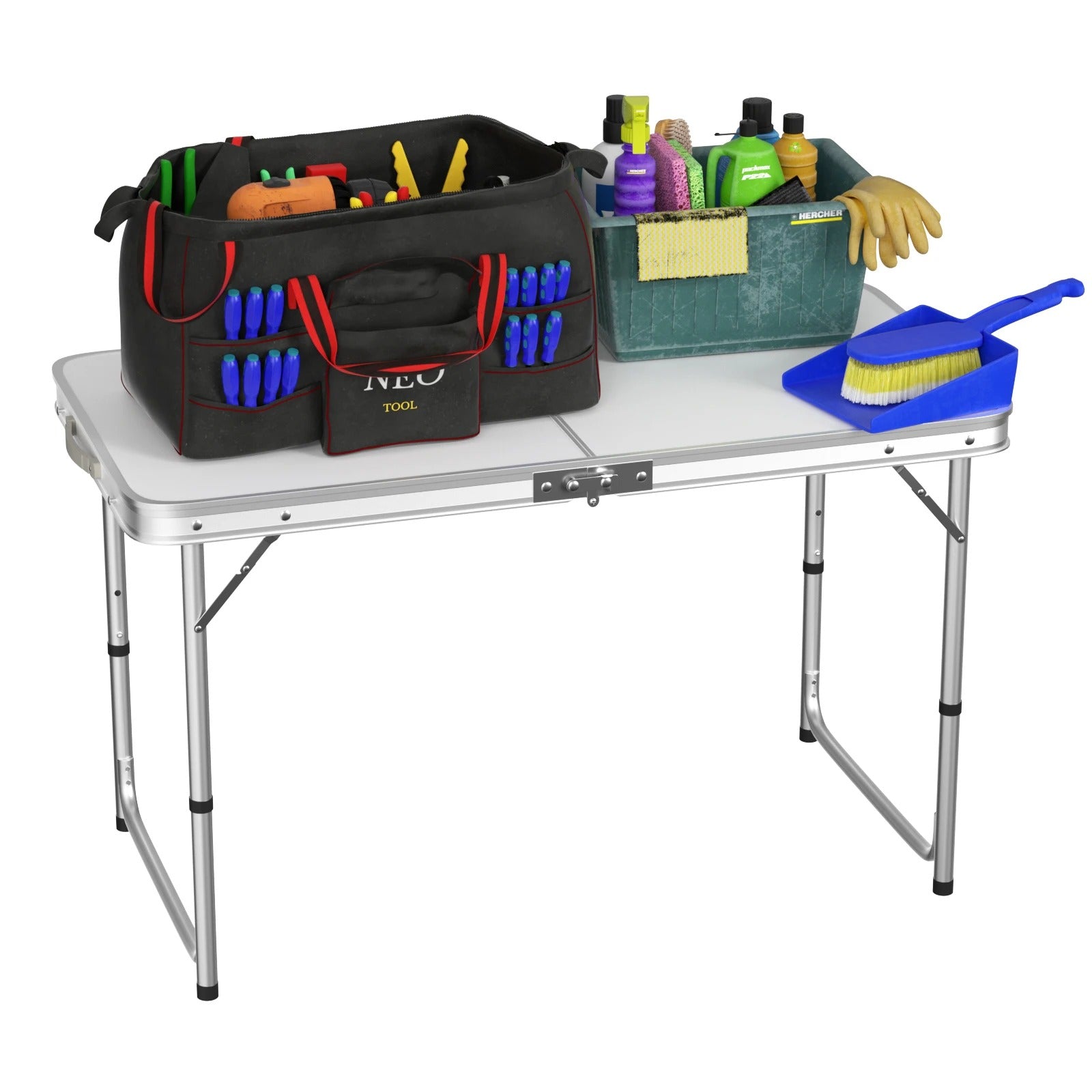 120cm Folding Picnic Table, Aluminum Alloy Camping Table that Fold Up,Portable Fold Away Garden Beach Barbecue BBQ Table,Outdoor