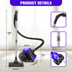 3 IN 1 Vacuum Cleaner, 3800W Basics Cylinder Vacuum Cleaner with HEPA filter for Hardfloor, Carpet,Car Living Room,Kitchen,1.5L