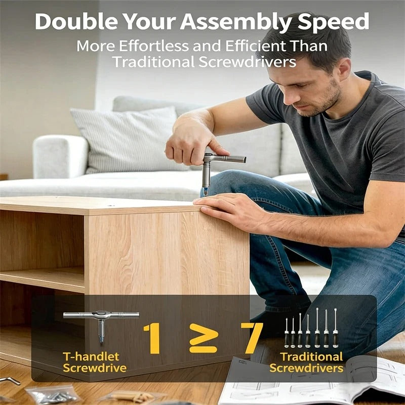 24-in-1 Magnetic Ratchet Screwdriver & Allen Wrench Set – Compact Multi-dlTool with T-Hane