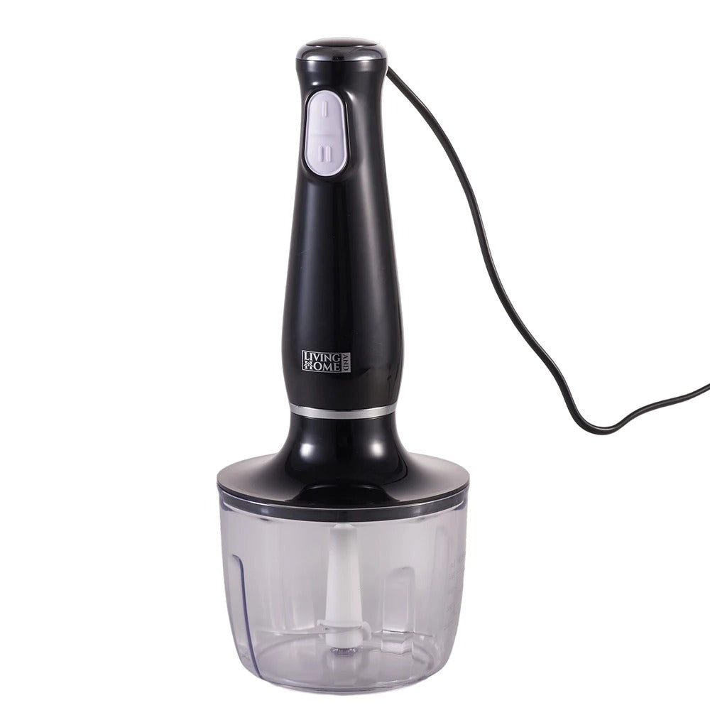 800W 4-in-1 Hand Blender Set – Professional Immersion Blender with Whisk, Chopper & Beaker – Black