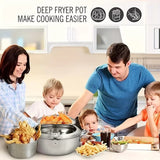 Induction-Compatible Stainless Steel Frying Pot – 2.2L Deep Fryer with Precision Temperature Control & Oil-Saving Design