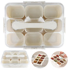 9-Compartment Divided Serving Tray with Lid – PET Snack & Food Storage Box