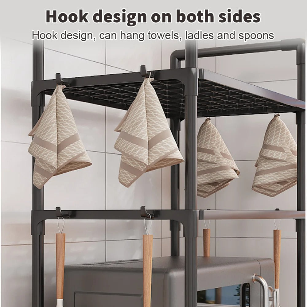Kitchen Storage Organiser Rack – Heavy-Duty Countertop Shelf for Microwave, Oven & Kitchen Accessories