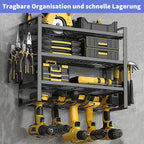 Power Tool Rack Wall Mount Electric Drill Holder | Metal Tool Storage Shelf for Garage & Workshop