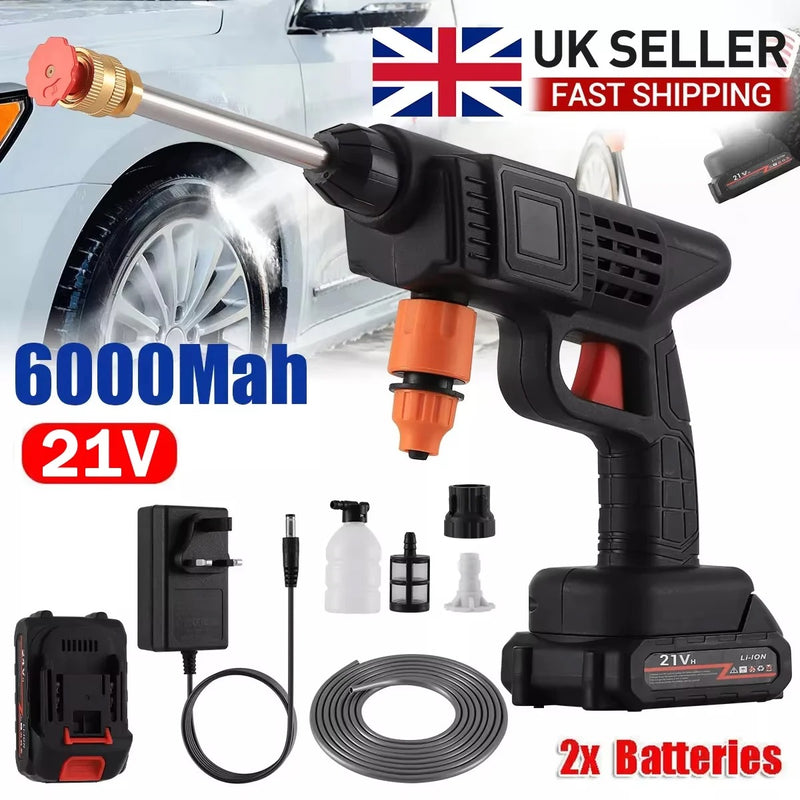 Portable Electric Pressure Washer Gun – 260W, 30BAR Peak Pressure, Rechargeable 24V Cordless Power Cleaner