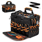 17-Inch Heavy-Duty Tool Tote Bag – Waterproof Multi-Pocket Organizer for Electricians & Mechanics