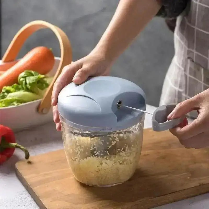 Manual Rotary Garlic & Vegetable Chopper – 500ml/900ml Hand-Powered Food Processor for Kitchen Prep
