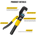 Hydraulic Crimping Tool Set 100KN – Heavy Duty Wire & Battery Cable Lug Crimper with 9 Dies (4–70mm²) | Manual Hydraulic Terminal Crimping Tool Kit with Case