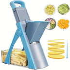Safe Vegetable Slicer Adjustable Vegetable Chopper with 4 Modes Dicer, Julienne Kitchen Chopping Artifact (SkyBlue)