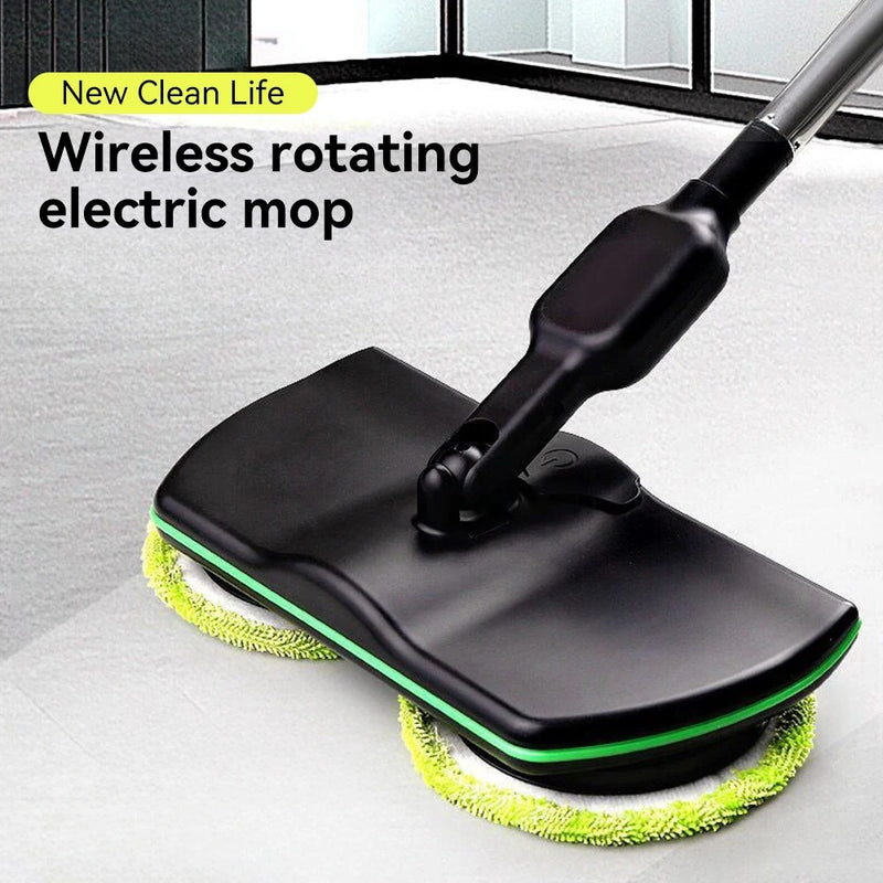 Electric Spin Mop – 2-in-1 Floor Scrubber & Polisher with 180° Swivel for Tile & Hardwood