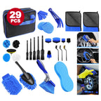 29PCS Car Detailing Brush Kit – Complete Auto Cleaning Set for Interior, Wheels, Vents & Polishing