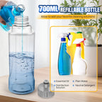 Wet and Dry Spray Mop Floor Wiper with Spray Function with 3 Wiper Pads and Window Scraper, 360° Rotating Mop 700ml
