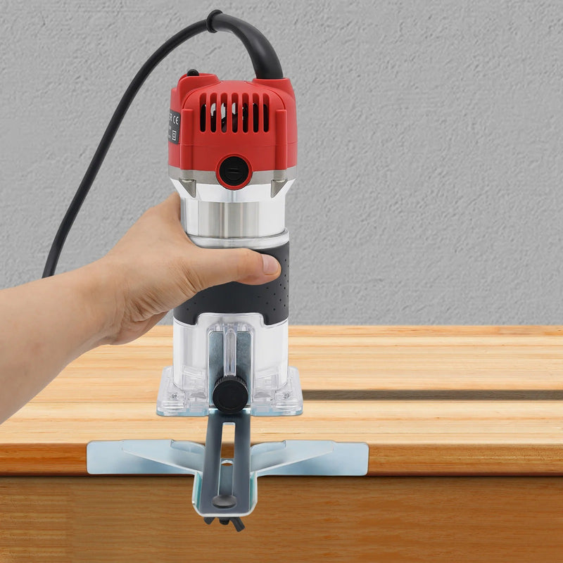 800W Electric Wood Router Machine – 30000RPM Woodworking Trimmer for Edge Trimming, Grooving & DIY Carpentry