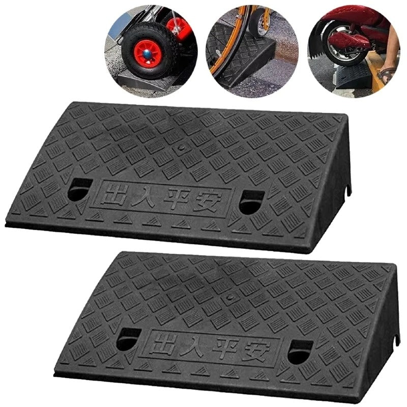 2pcs 50x27x7cm Ramps Curb Assisted Ramp Pad Portable PE Speed Bumps Slope for Driveway Loading Dock Sidewalk