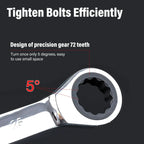 12pcs Metric Ratchet Spanner Wrench Set 8–19mm | Combination Ratcheting Spanners with Roll-Up Pouch