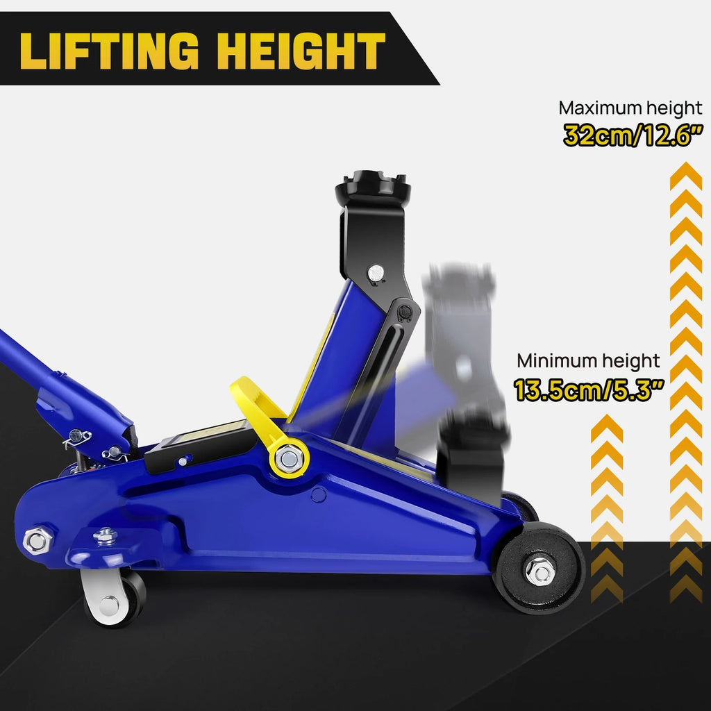 2-Ton Hydraulic Trolley Jack – Heavy-Duty Steel Floor Jack for Cars & Vans (135–320mm Lift)