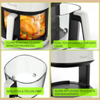 1800W Digital Air Fryer – 5L Large Capacity Oil-Free Cooker with Energy-Saving Rapid Hot Air Technology