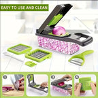 Vegetable Chopper Cutter Mandoline Slicer Cheese Grater - Food Onion Salad Veggie Chopper with Container - Kitchen Tools Gadgets
