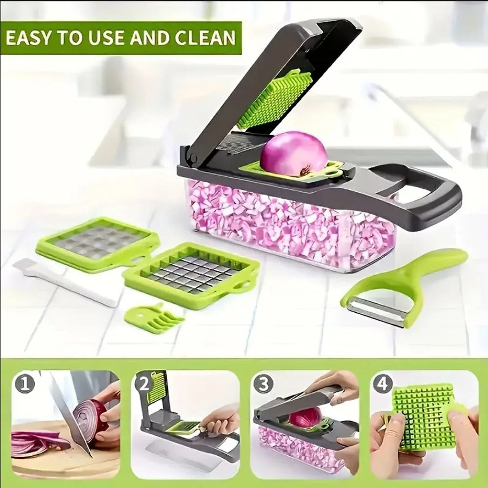 Vegetable Chopper Cutter Mandoline Slicer Cheese Grater - Food Onion Salad Veggie Chopper with Container - Kitchen Tools Gadgets
