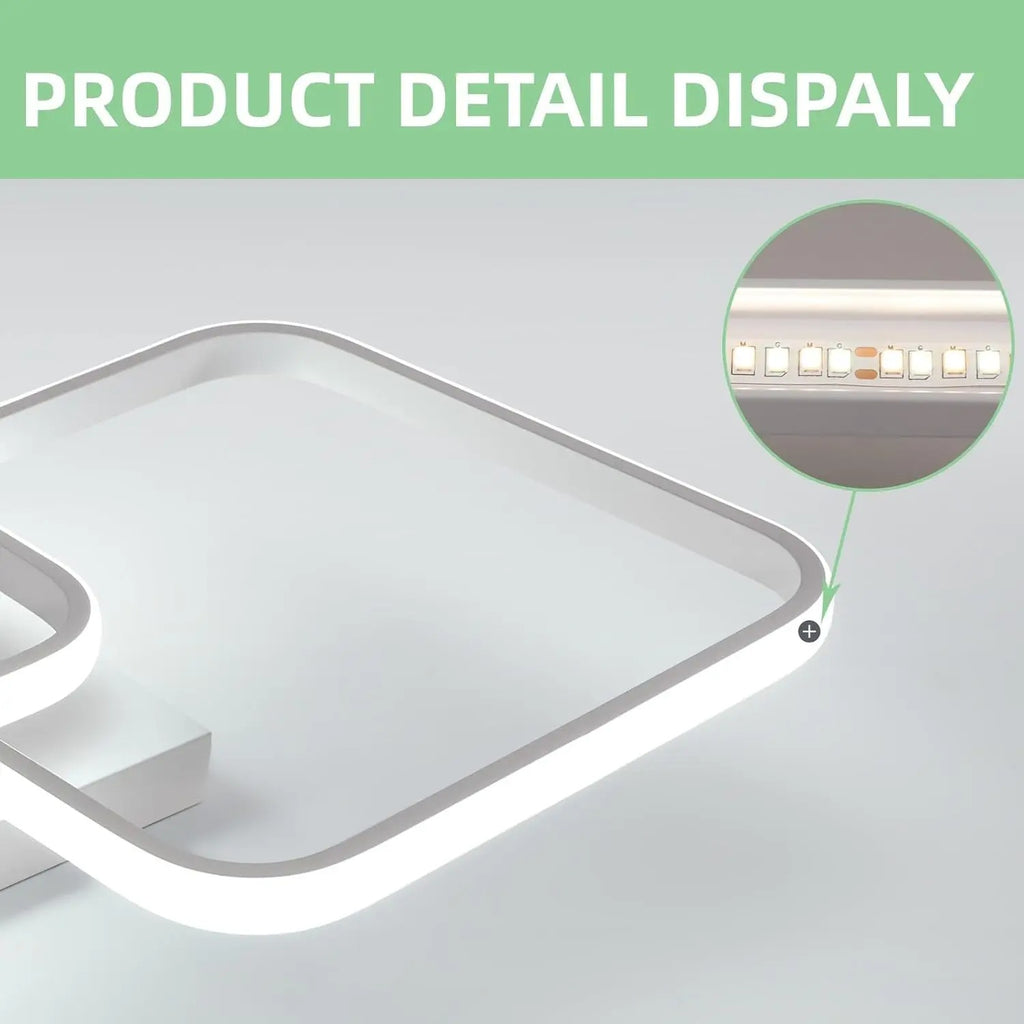 50W 5625LM LED Ceiling Light Dimmable,Ceiling Lamp with Remote Control 3000K-6500K 59cm,Modern Square Ceiling Lamps for Bedroom