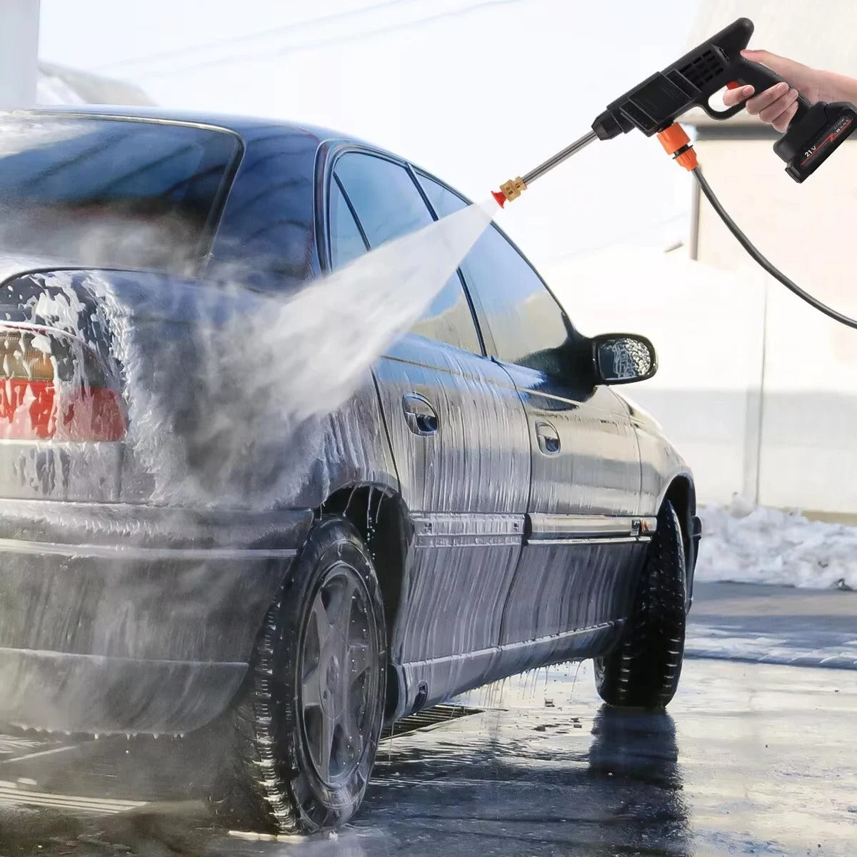 Portable Electric Pressure Washer Gun – 260W, 30BAR Peak Pressure, Rechargeable 24V Cordless Power Cleaner