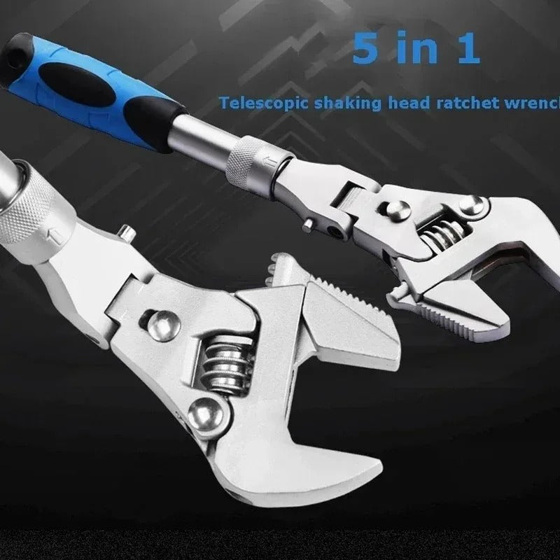 10-Inch Multi-Function Adjustable Ratchet Wrench – 180° Folding Head & High-Torque Precision Tool