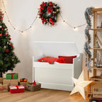 Wooden Storage Bench with Lid – 2-in-1 Toy & Blanket Box, Large Capacity with Safety Hinges
