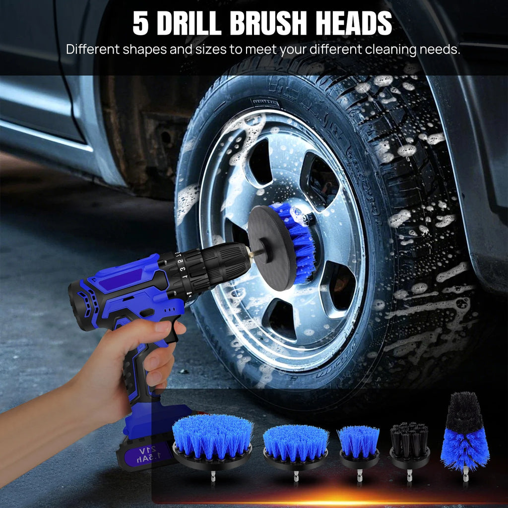 fingey 29 Piece car detailing kit, car cleaning kit for Cleaning Wheels, Interior, Exterior, Leather, Dashboard, Vents,Blue