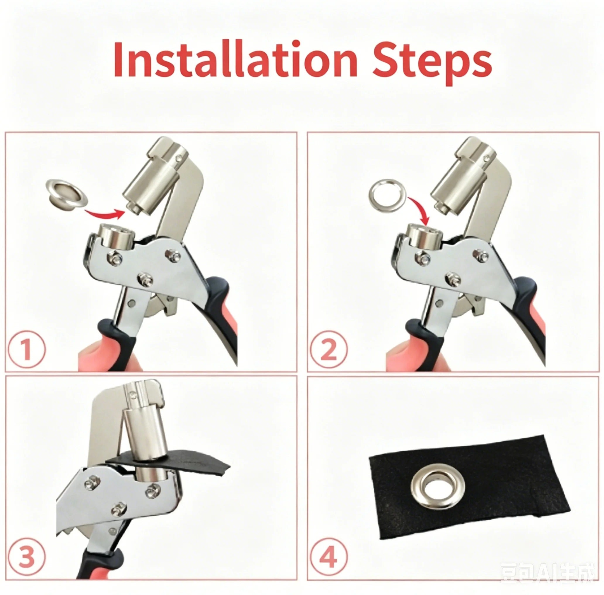 10mm Handheld Eyelet Punch Plier Kit – Heavy-Duty Grommet Tool for Leather, Fabric, Canvas & Tarps