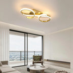 Modern 36W LED Ceiling Light – Golden Acrylic Chandelier Lamp, 3000K Warm White for Bedroom