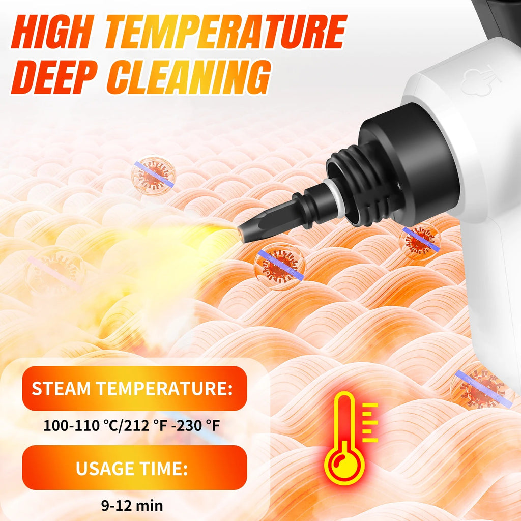 Handheld Steam Cleaner 1000W – High Temperature Chemical-Free Steam Cleaner 400ml for Home, Kitchen, Car & Upholstery Cleaning | Portable Deep Cleaning Sanitiser Tool