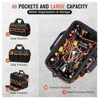 17-Inch Heavy-Duty Tool Tote Bag – Waterproof Multi-Pocket Organizer for Electricians & Mechanics