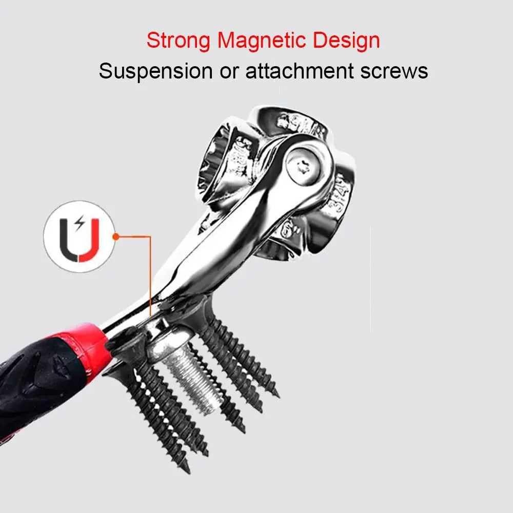 48-in-1 Universal Socket Wrench – 360° Rotating Head Multi-Tool for Auto & Home Repair