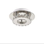 Modern Crystal Ceiling Light Stainless Steel Frame K9 Glass Crystals, 12W  LED, Cool White for Living Room Dining Room Hallway