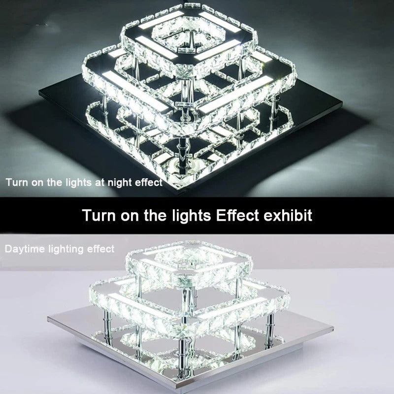 36W LED Ceiling Light Crystal Chandelier Pendant Lamp, Cool White