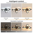 Dimmable 35W LED Ceiling Light with Remote – Black Acrylic Flower Design, 3000K–6500K Adjustable Lighting