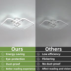 Modern Square Ceiling Light, LED Chandeliers, 42W Acrylic Ceiling Lamp for Kitchen Dining Room Living Room,6500K