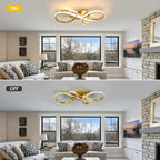 Modern 36W LED Ceiling Light – Golden Acrylic Chandelier Lamp, 3000K Warm White for Bedroom