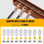 Hydraulic Crimping Tool Set 100KN – Heavy Duty Wire & Battery Cable Lug Crimper with 9 Dies (4–70mm²) | Manual Hydraulic Terminal Crimping Tool Kit with Case